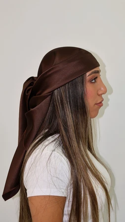 מטפחת מרובעת סטאן חום 2 צדדים