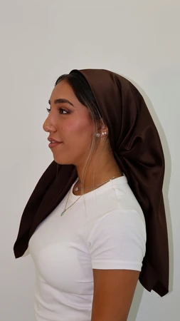 מטפחת מרובעת סטאן חום 2 צדדים